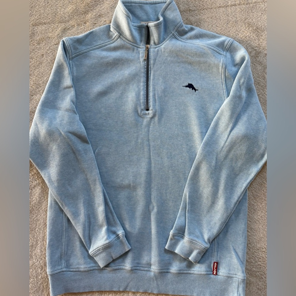 Tommy Bahama Relax Sky Blue Zip-Up Sweater (M)